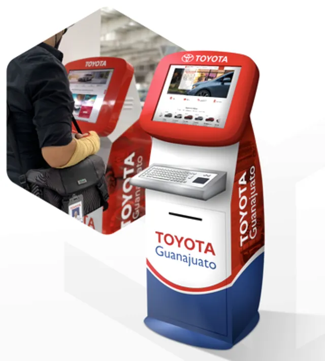 Kiosco de recursos humanos de Estrasol en la planta de Toyota Guanajuato